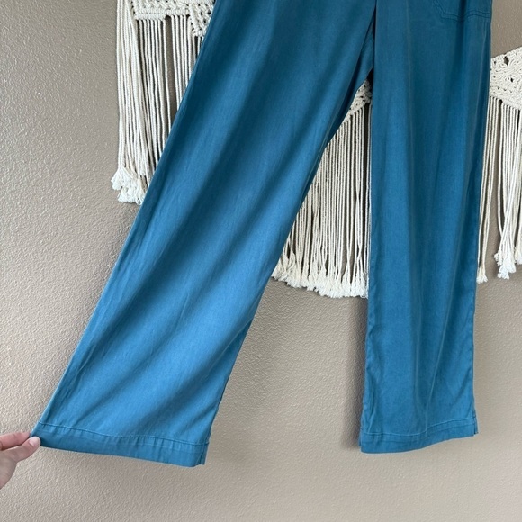 Soft Surroundings Lush Living flowy pants loose fit pull on blue tencel D - Picture 4 of 9